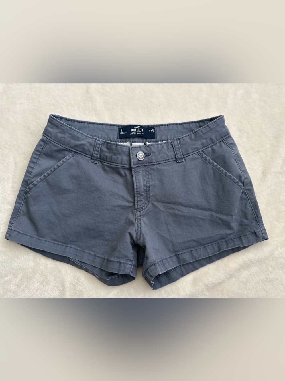 Hollister Slate Blue Low-Rise Shorts
